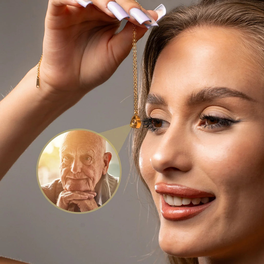 Custom Projection Photo Necklace Personalized Pet Photo Pendant Chain Pet Memorial Gift Anniversary gift Valentine's 2025